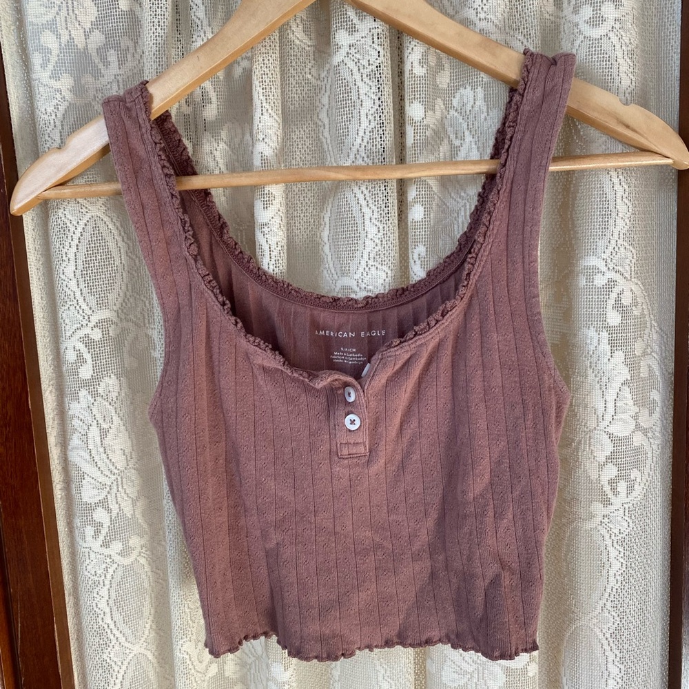 Pink American Eagle Cropped Tank Top